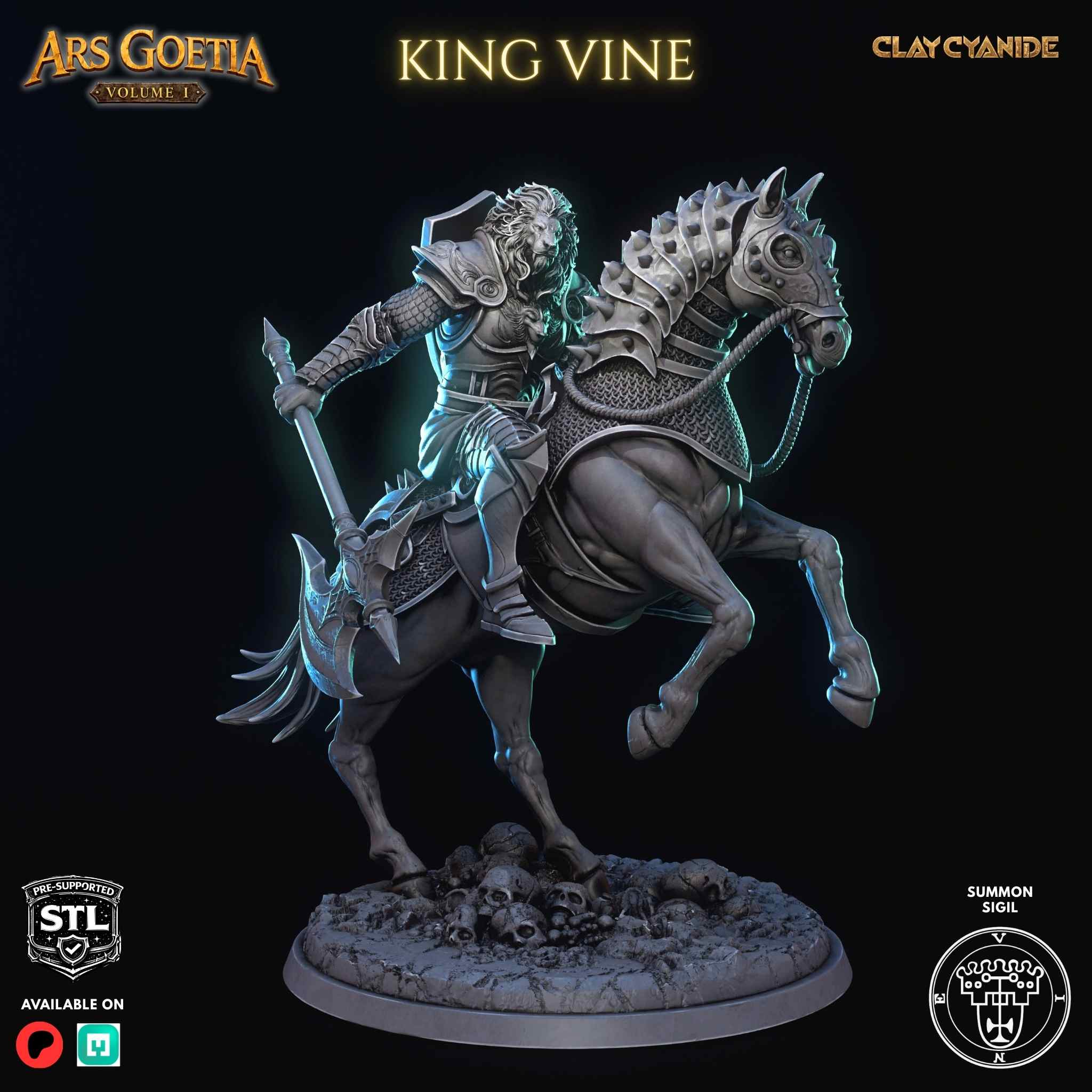 Vine demon king STL miniature rear view — Clay Cyanide